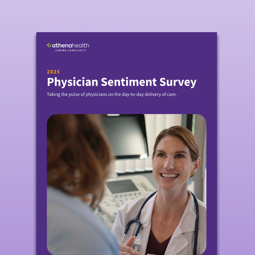 athenahealth's 2025 Physician Sentiment Survey report cover